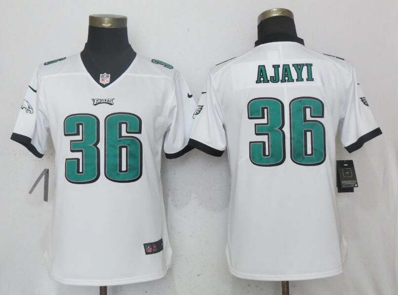 Women Philadelphia Eagles 36 Ajayi White Vapor Untouchable Playe Nike NFL Jerseys